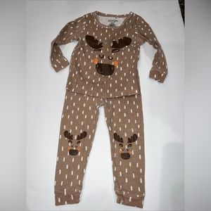 Chick Pea Pj Set 12 Months Tan White Moose